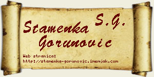 Stamenka Gorunović vizit kartica